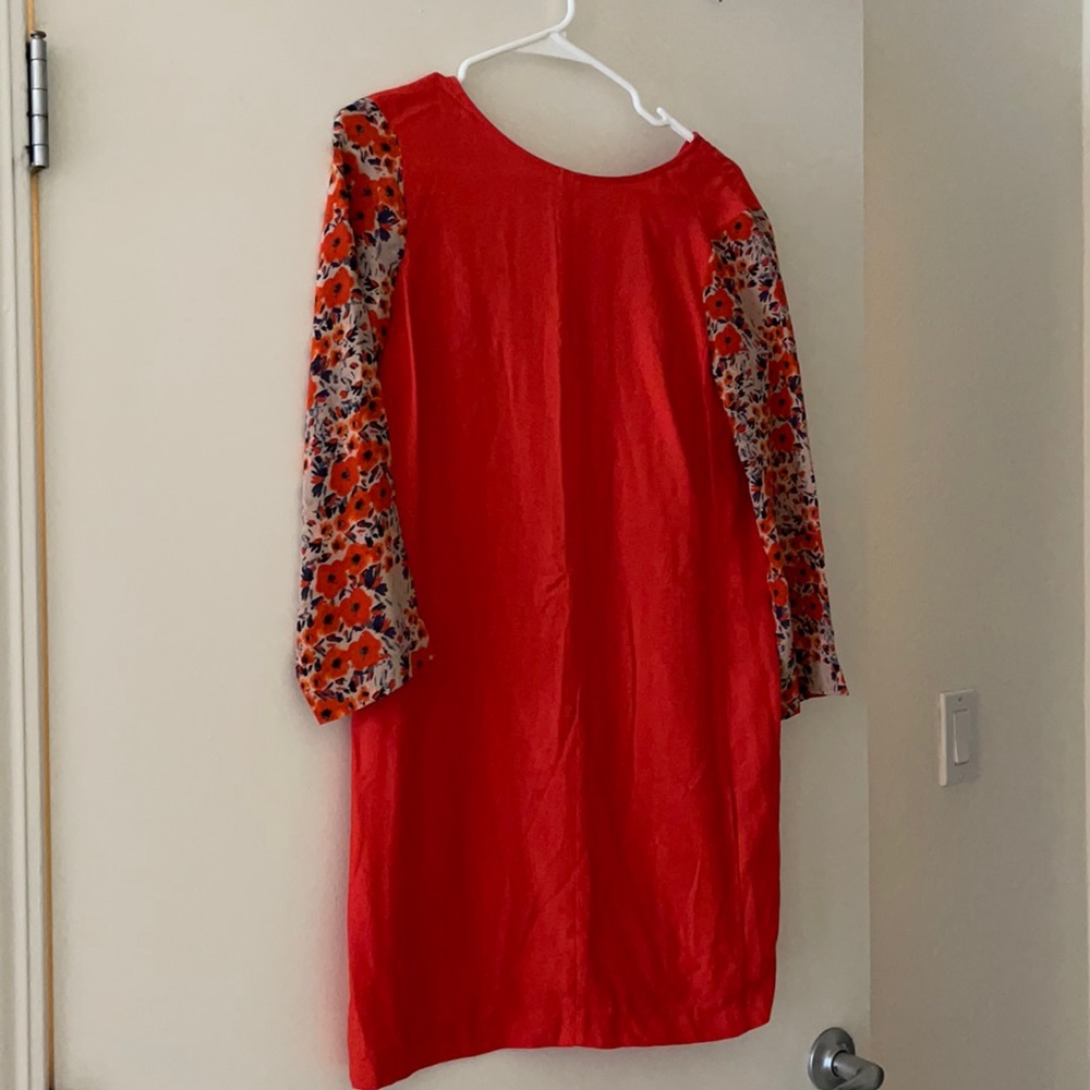 Club Monaco Dress with Floral Print Sleeves